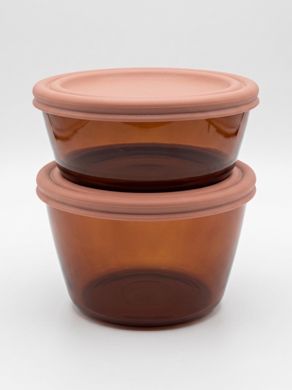 Set of 2 Our Place Glass Food Storage Containers with Lids in Sunset/Amber
